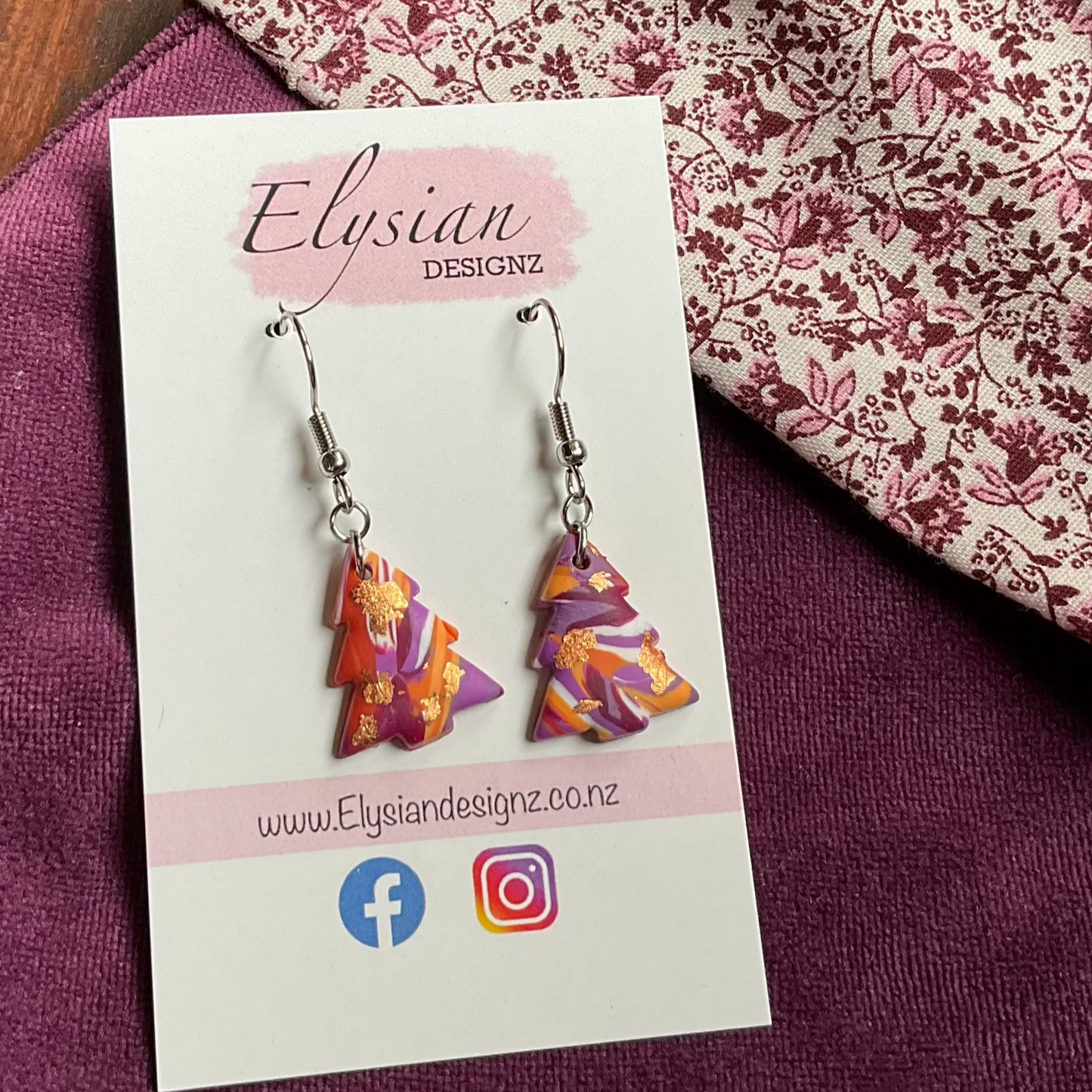 Pride Christmas Trees - NZ Polymer Clay Earrings