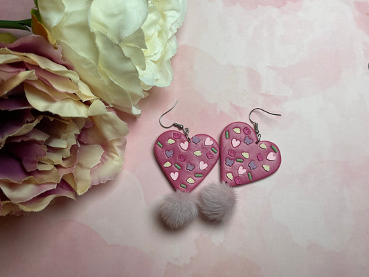 Fluffy Heart Danglies