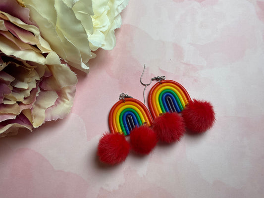 Rainbow Danglies - NZ Polymer Clay Earrings