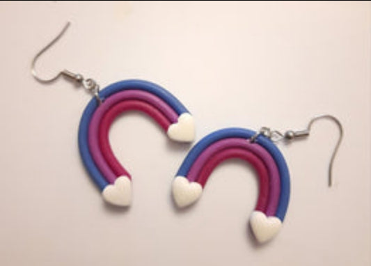Bisexual Rainbow - NZ Polymer Clay Earrings