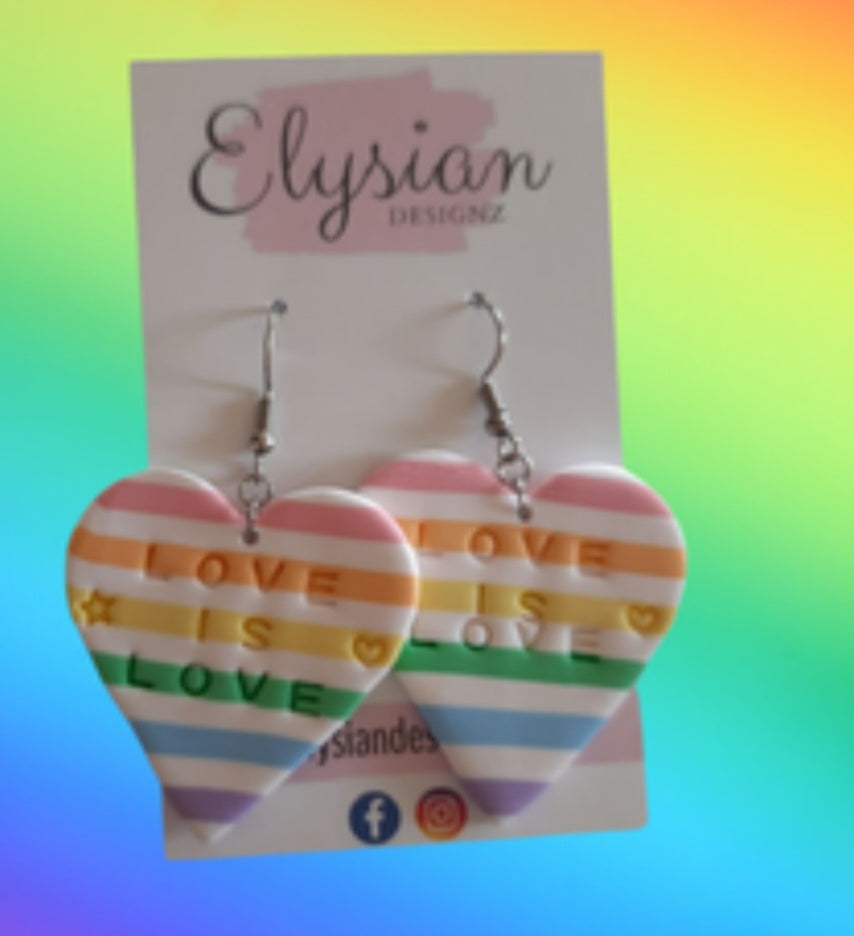 Love Is Love - NZ Polymer Clay Earrings