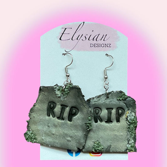 RIP Gravestone Danglies – NZ Polymer Clay Earrings
