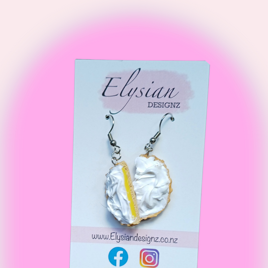 Lemon Meringue Pie Danglies – Polymer Clay Earrings NZ