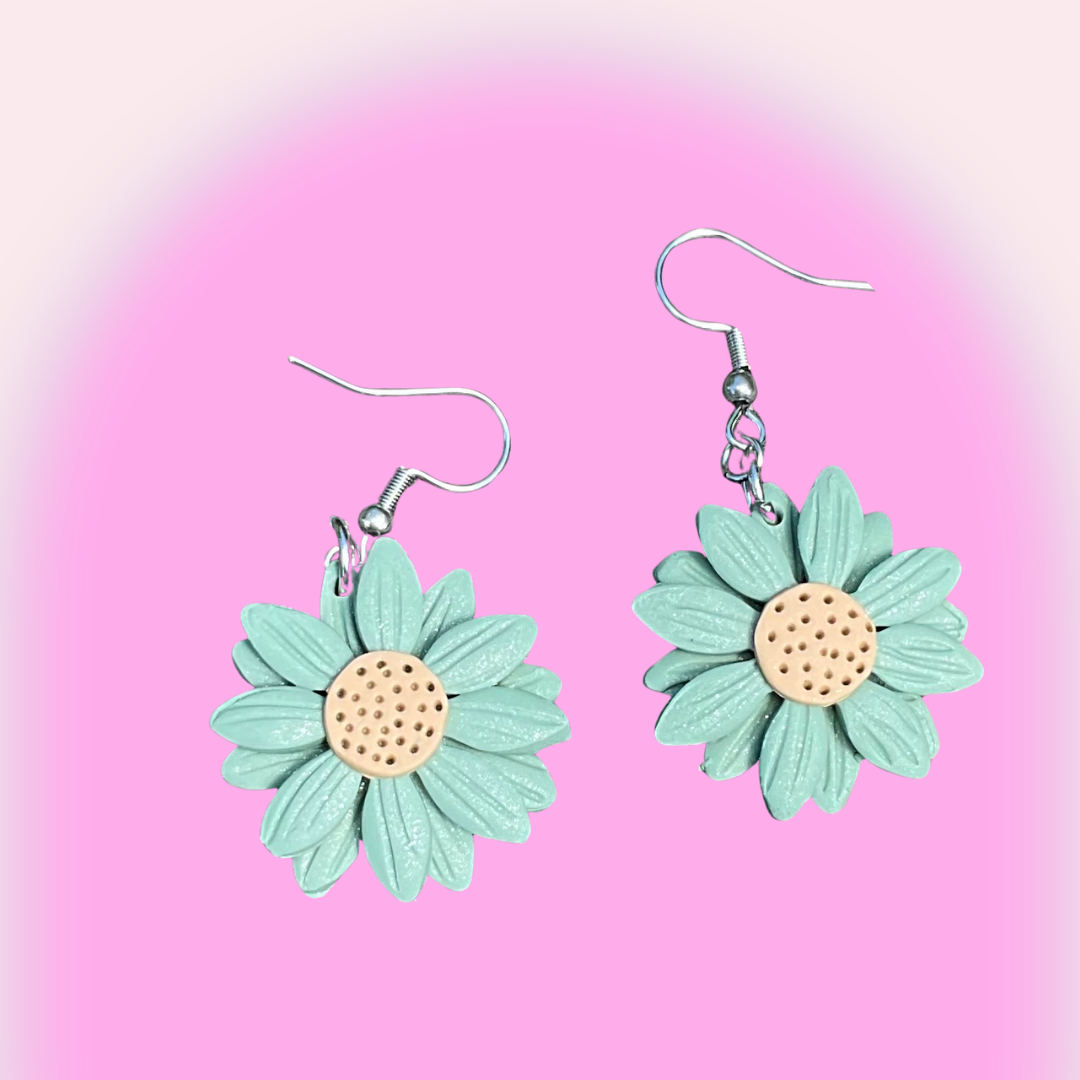 Thyme Daisies – Polymer Clay Earrings NZ