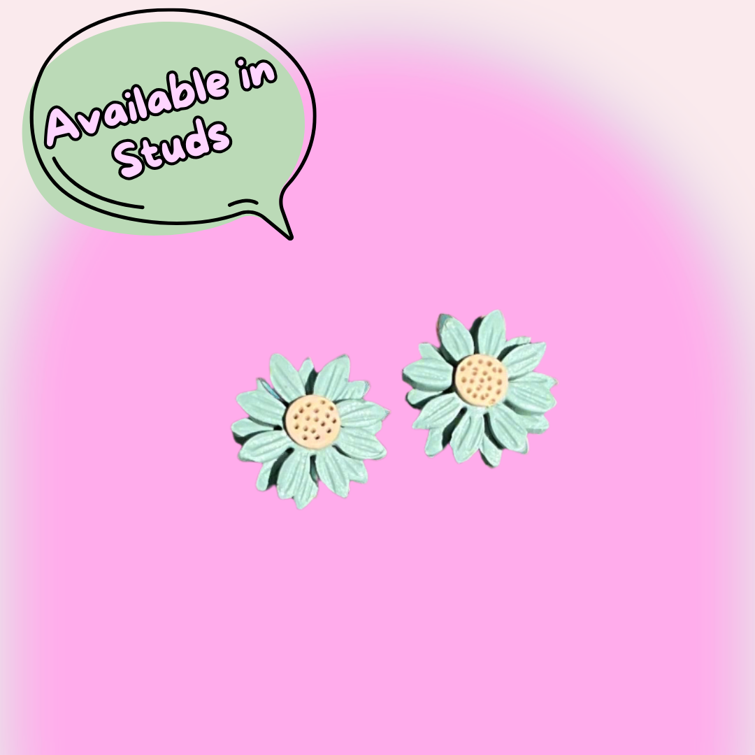 Thyme Daisies – Polymer Clay Earrings NZ