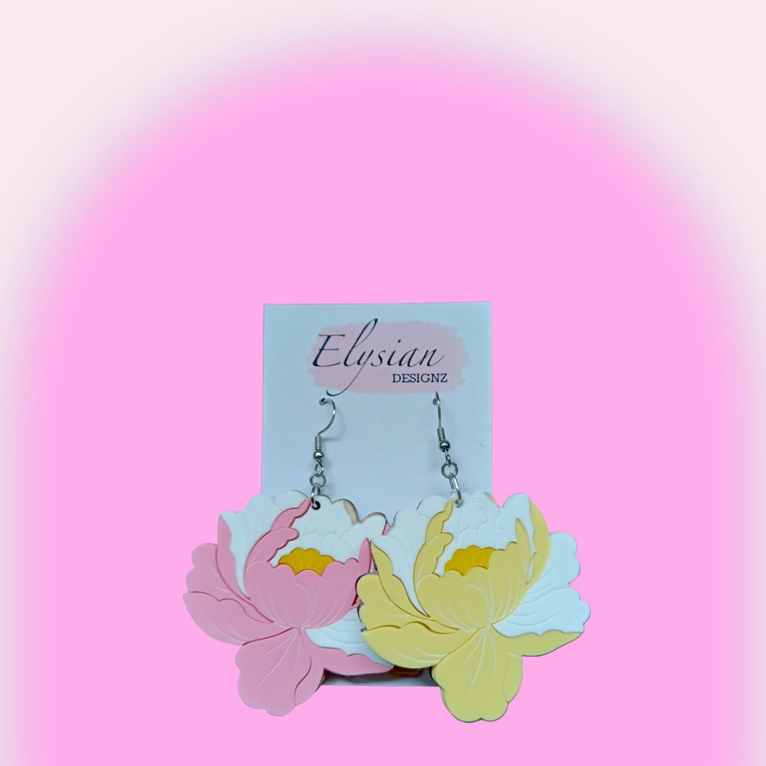 Peony Danglies – NZ Made Acrylic Earrings