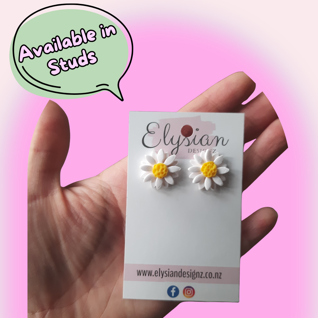 Daisy Danglies – NZ Polymer Clay Earrings