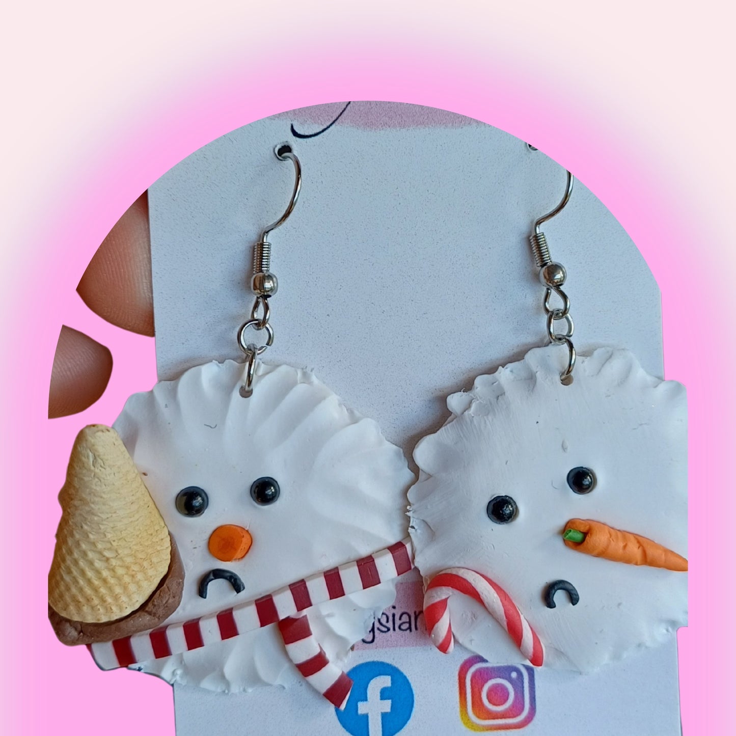 Melty Snowmen Danglies – NZ Polymer Clay Earrings