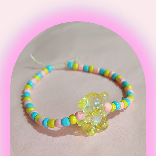 Pastel Beaded Bracelet - Springtime Ted  - NZ Made