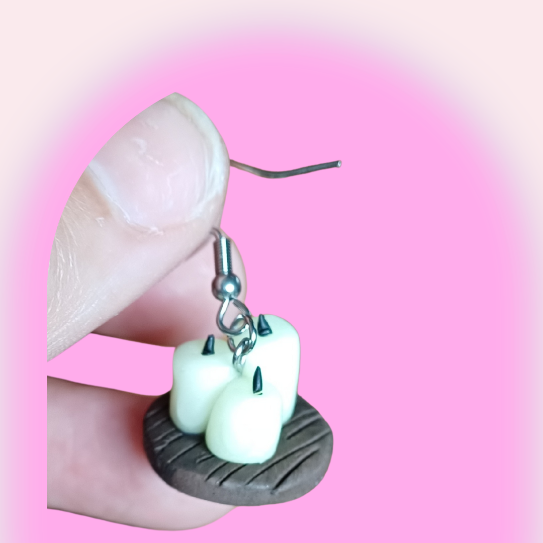 Gothic Glow-In-The-Dark Candle Danglies- NZ Polymer Clay Earrings