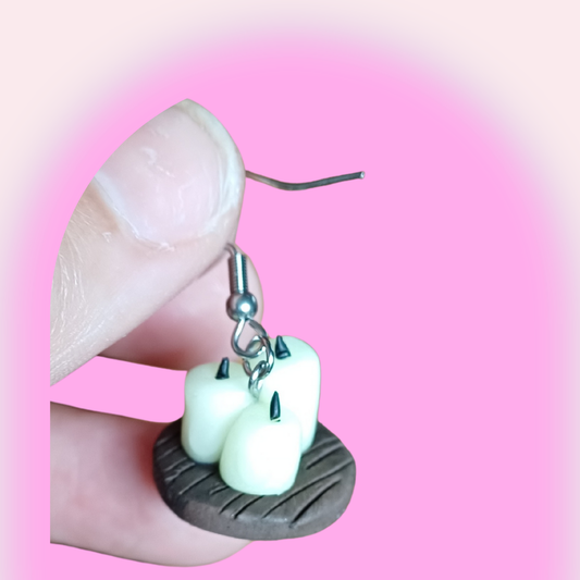 Gothic Glow-In-The-Dark Candle Danglies- NZ Polymer Clay Earrings