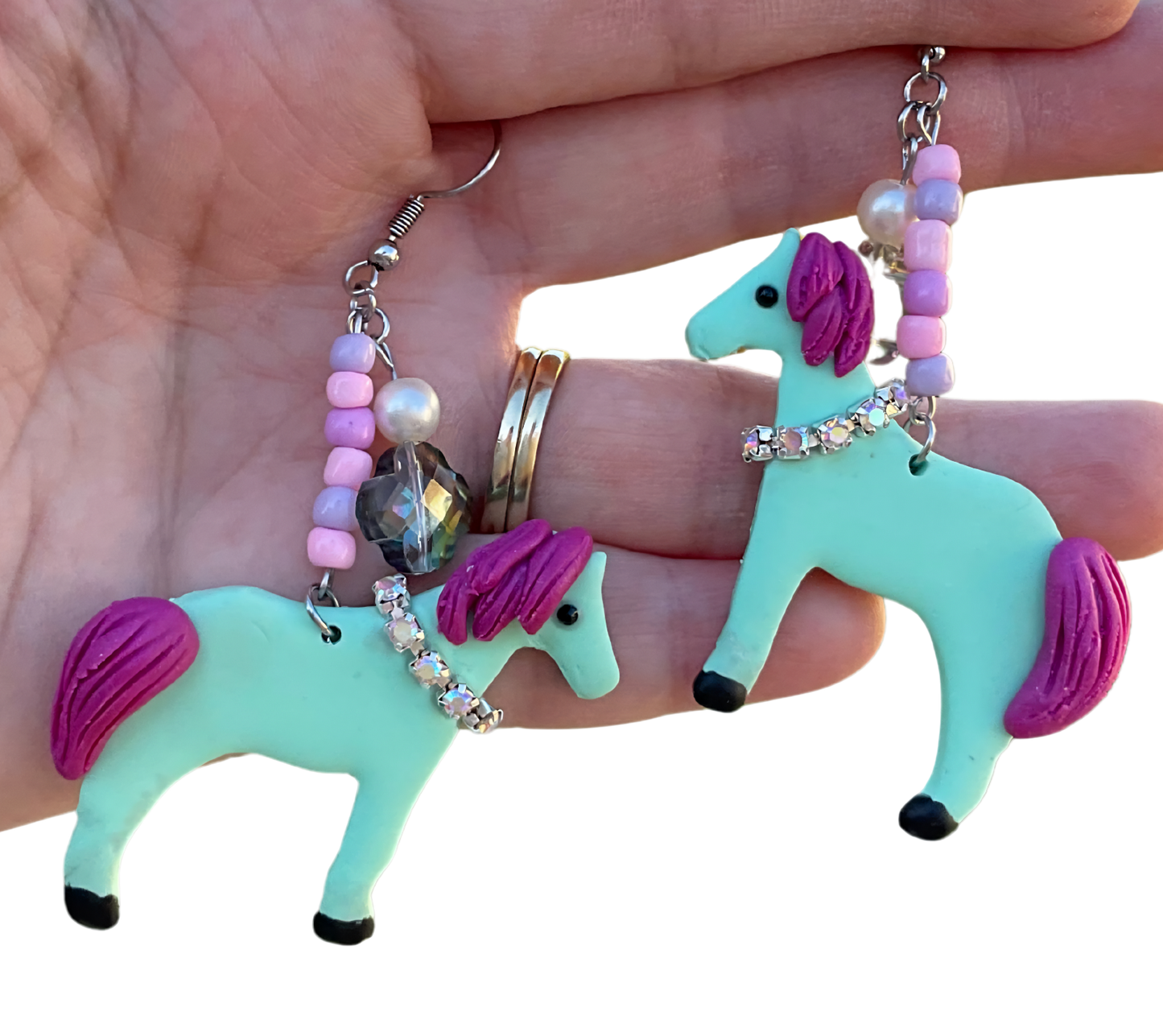 Horsing Around Dangle Earrings | Handmade Polymer Clay NZ