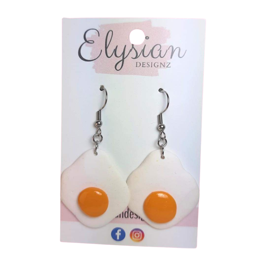 Fried Egg Earrings | Handmade Polymer Clay NZ