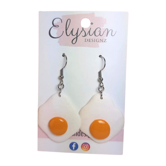 Fried Egg Earrings | Handmade Polymer Clay NZ