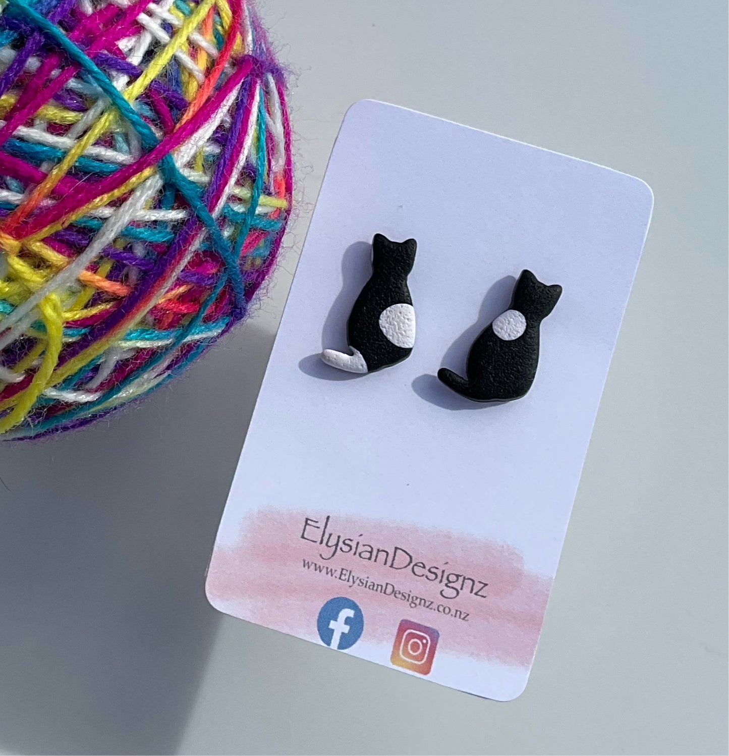 Kitty Danglies – NZ Polymer Clay Earrings