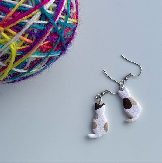 Kitty Danglies – NZ Polymer Clay Earrings