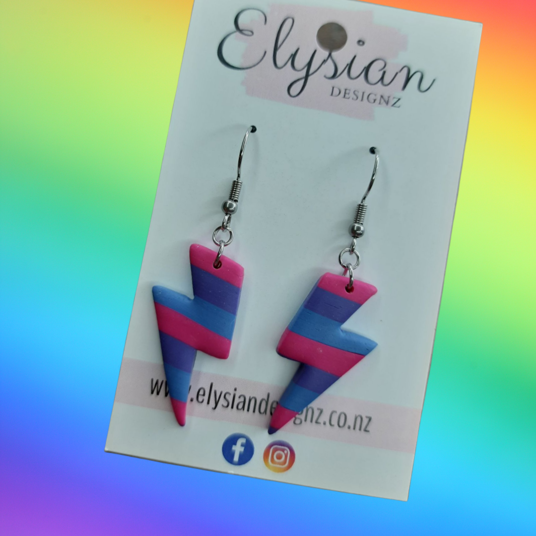 Bisexual Lightening - NZ Polymer Clay Earrings