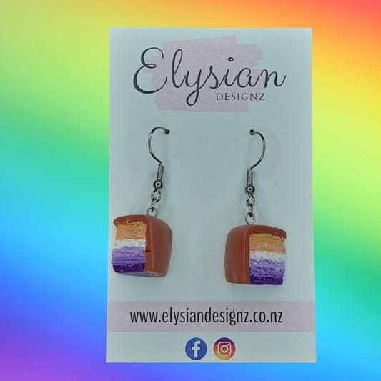 Lesbian Cake - NZ Polymer Clay Earrings