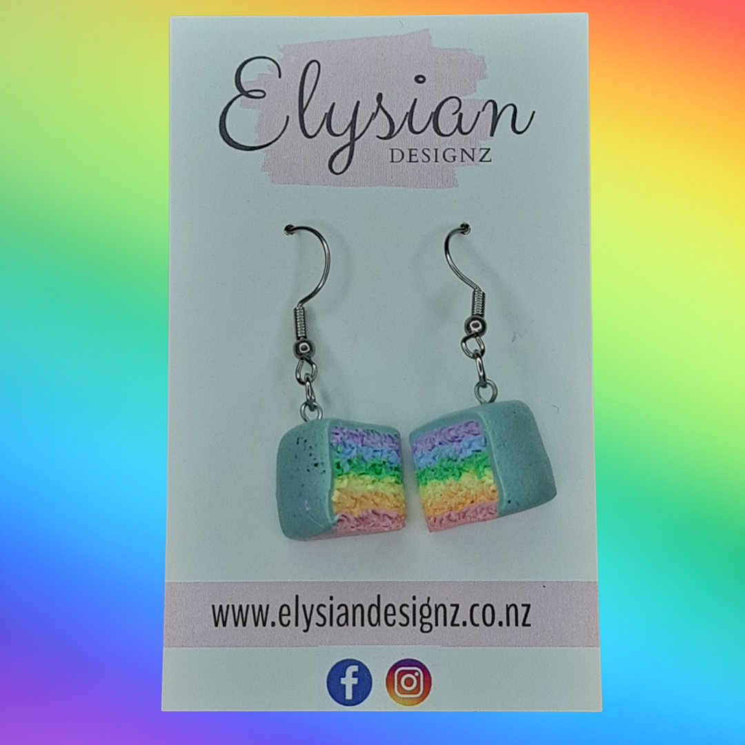 Pastel Rainbow Cakes - NZ Polymer Clay Earrings