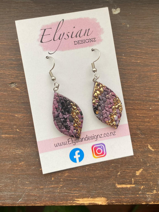 Mauve Weave Earrings – Polymer Clay Earrings NZ