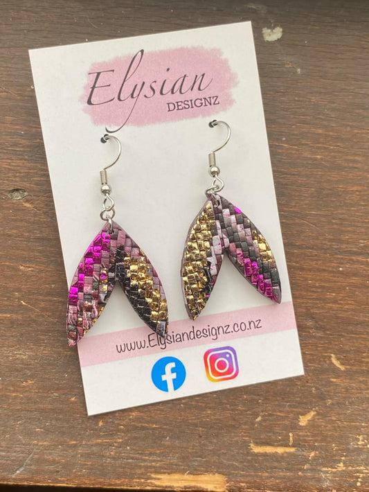 Bright Pink Weave Earrings – Polymer Clay Earrings NZ