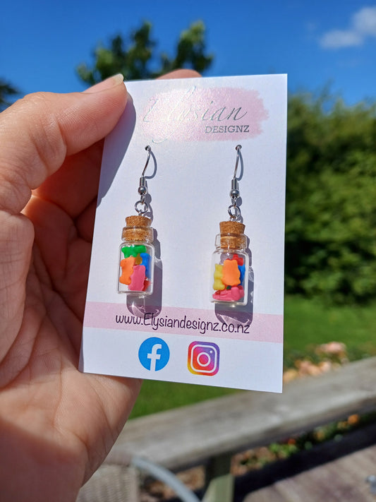 Mini Sweet Treats Bottles – NZ Polymer Clay Earrings