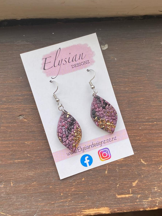 Mauve Weave Earrings – Polymer Clay Earrings NZ