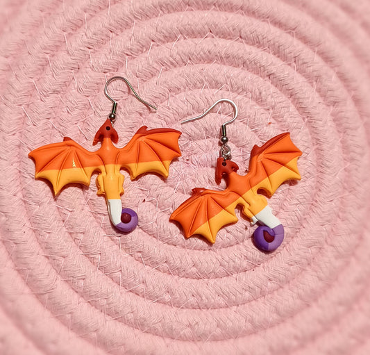 Lesbian Dragons - NZ Polymer Clay Earrings