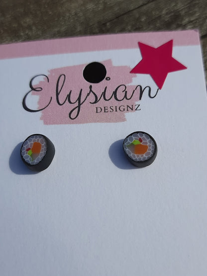 Sushi Dangle & Stud Earrings | Handmade Polymer Clay NZ