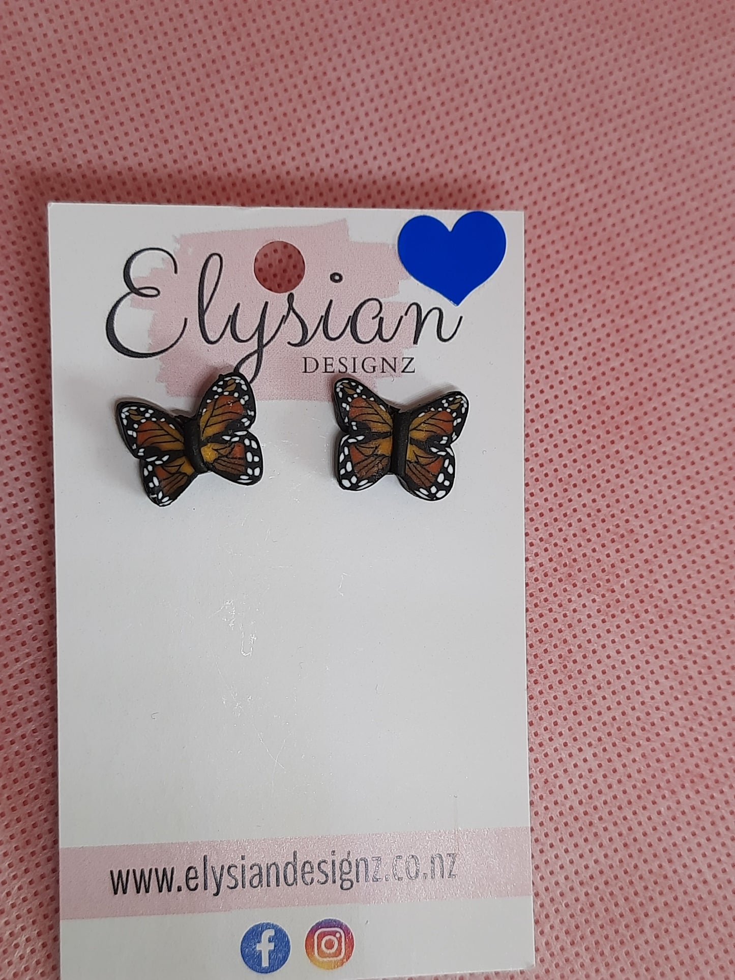 Monarch Butterfly Danglies – NZ Polymer Clay Earrings