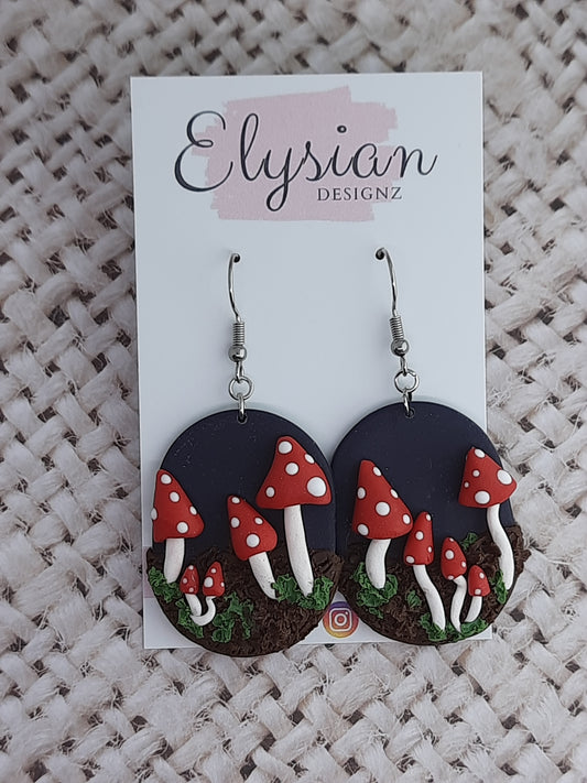 Mushroom Slabs – NZ Polymer Clay Earrings
