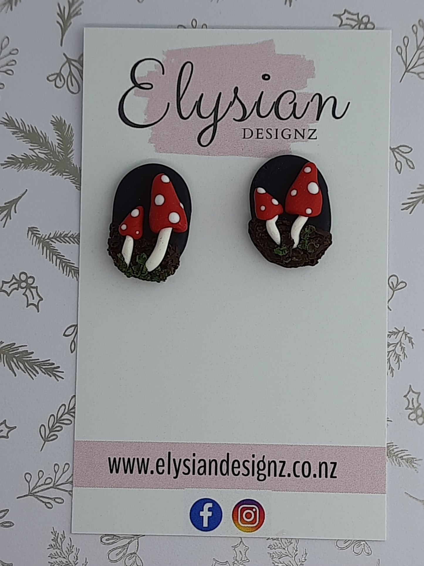 Mushroom Slabs – NZ Polymer Clay Earrings