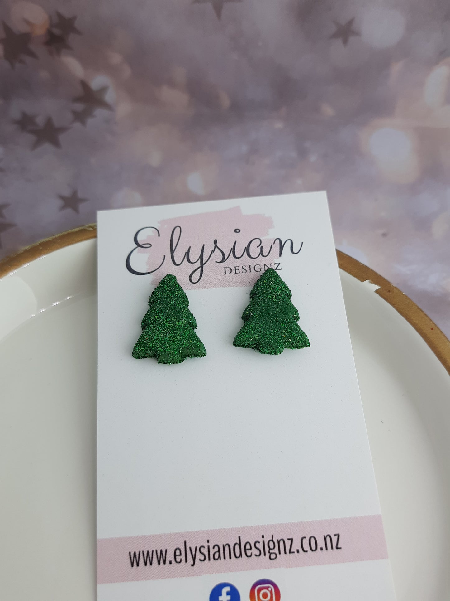 Sparkling Christmas Trees – NZ Polymer Clay Earrings