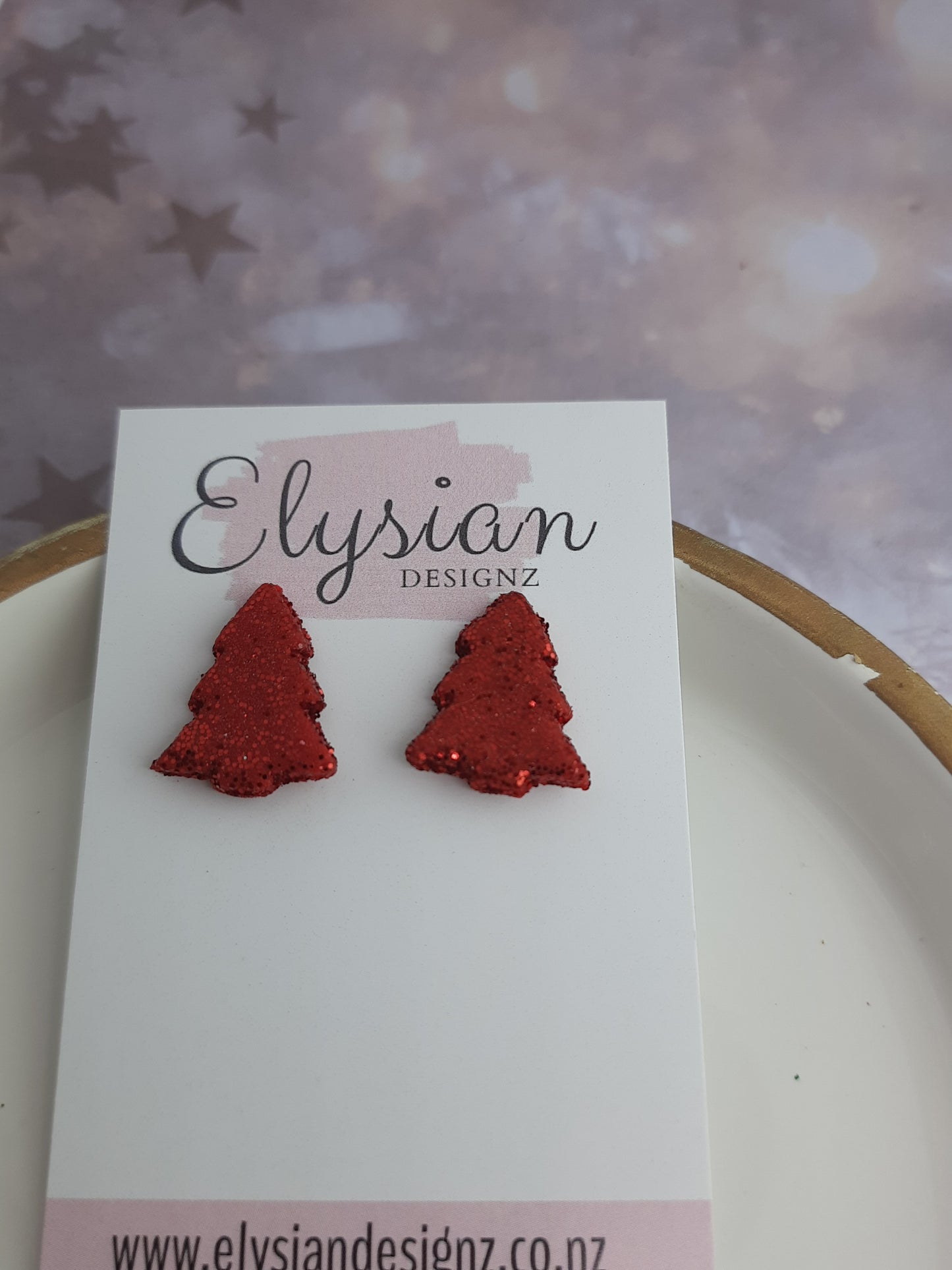 Sparkling Christmas Trees – NZ Polymer Clay Earrings