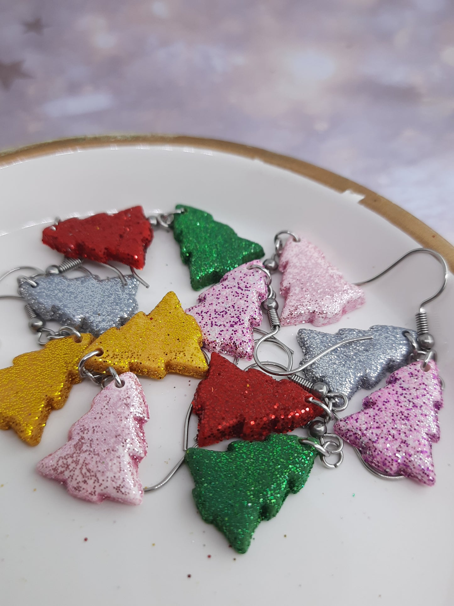 Sparkling Christmas Trees – NZ Polymer Clay Earrings