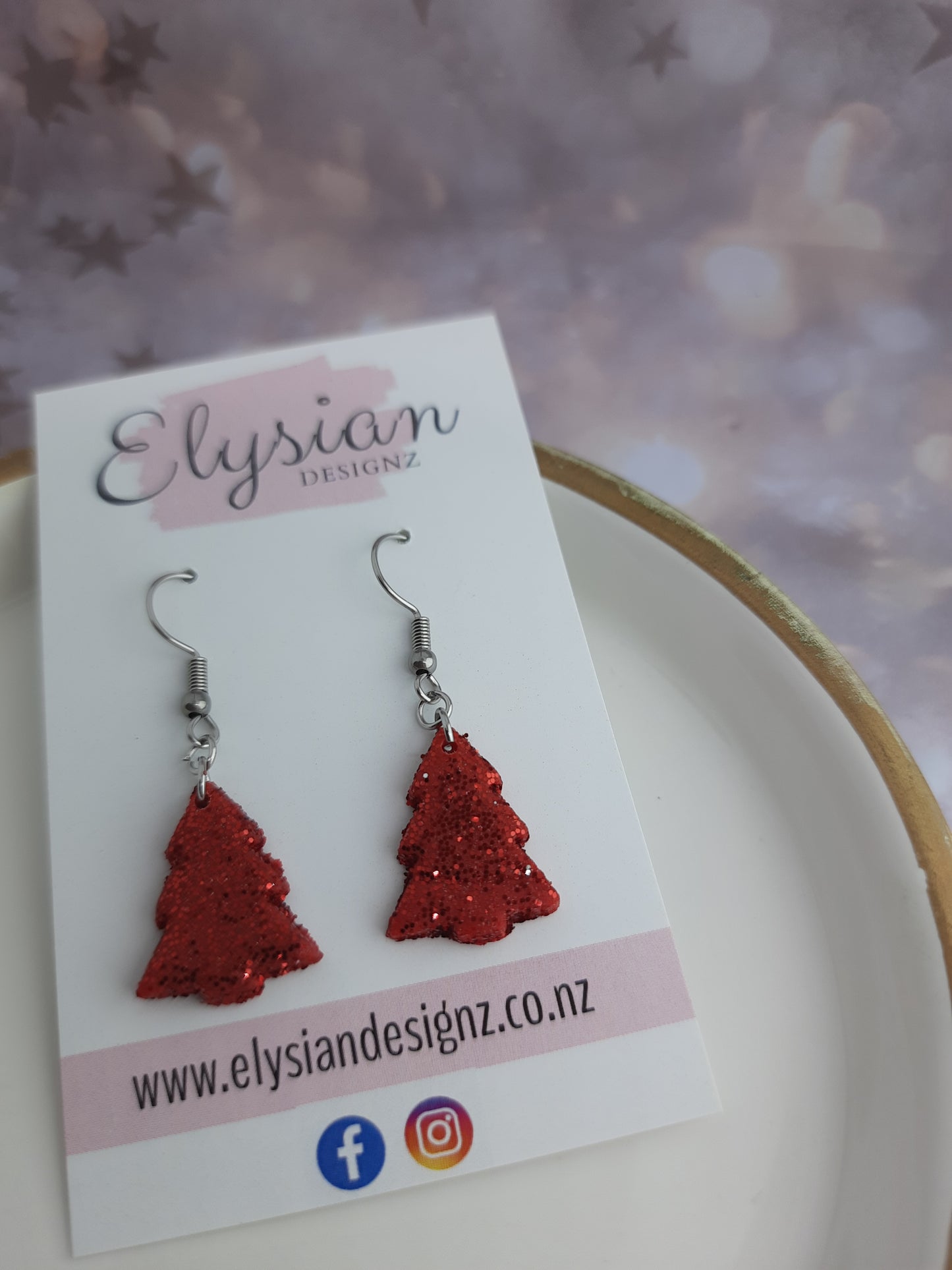 Sparkling Christmas Trees – NZ Polymer Clay Earrings