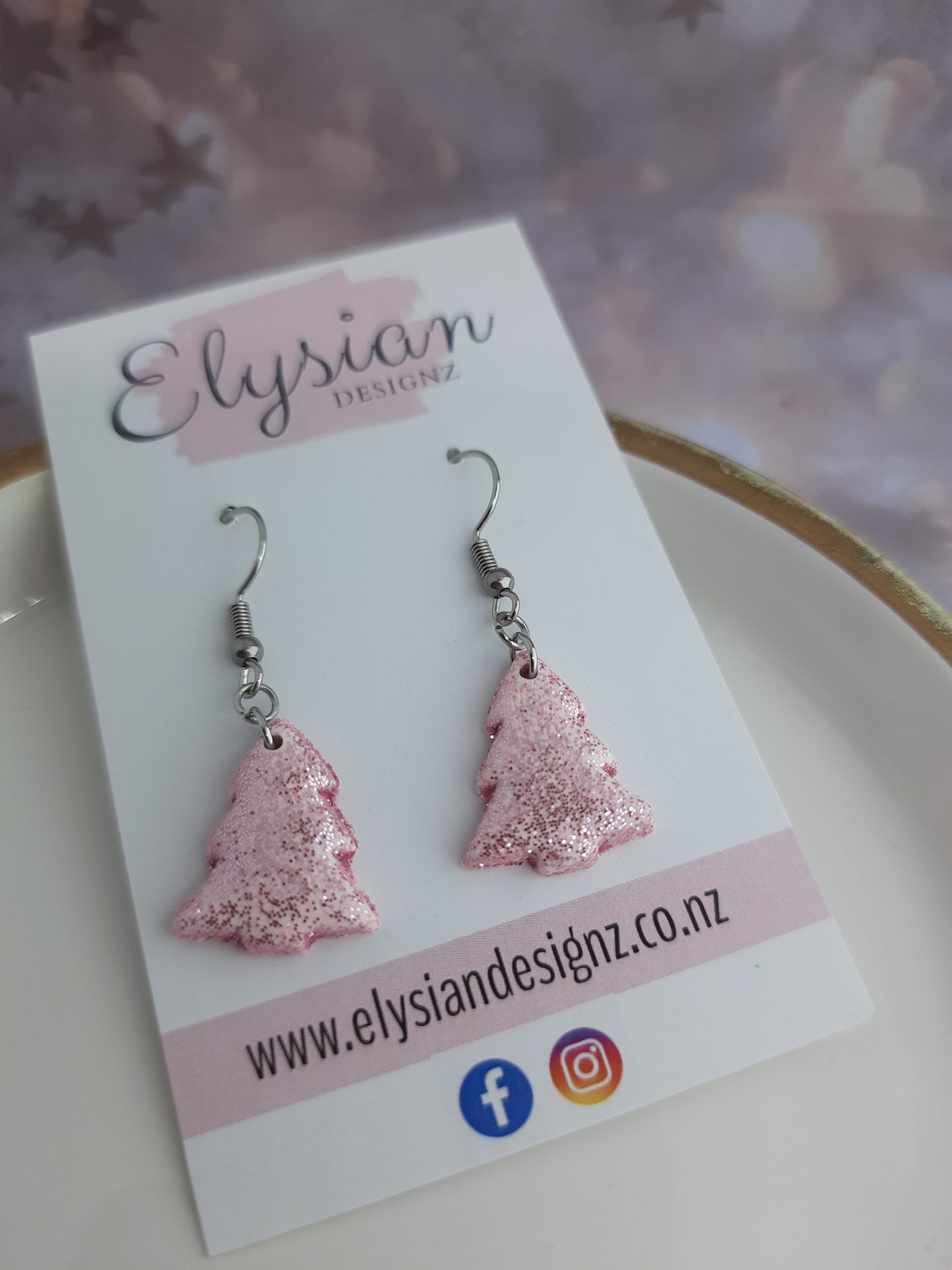 Sparkling Christmas Trees – NZ Polymer Clay Earrings