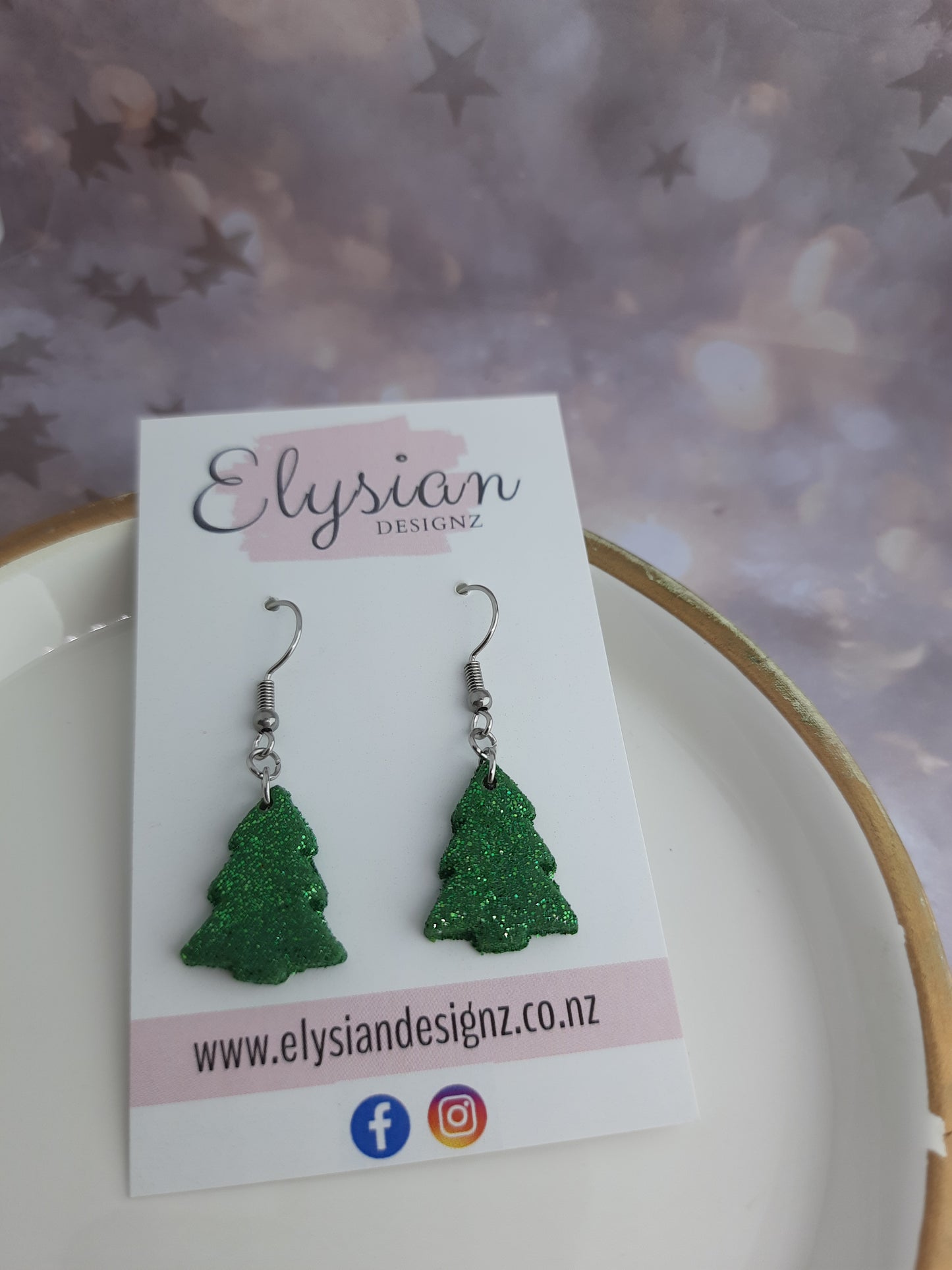 Sparkling Christmas Trees – NZ Polymer Clay Earrings