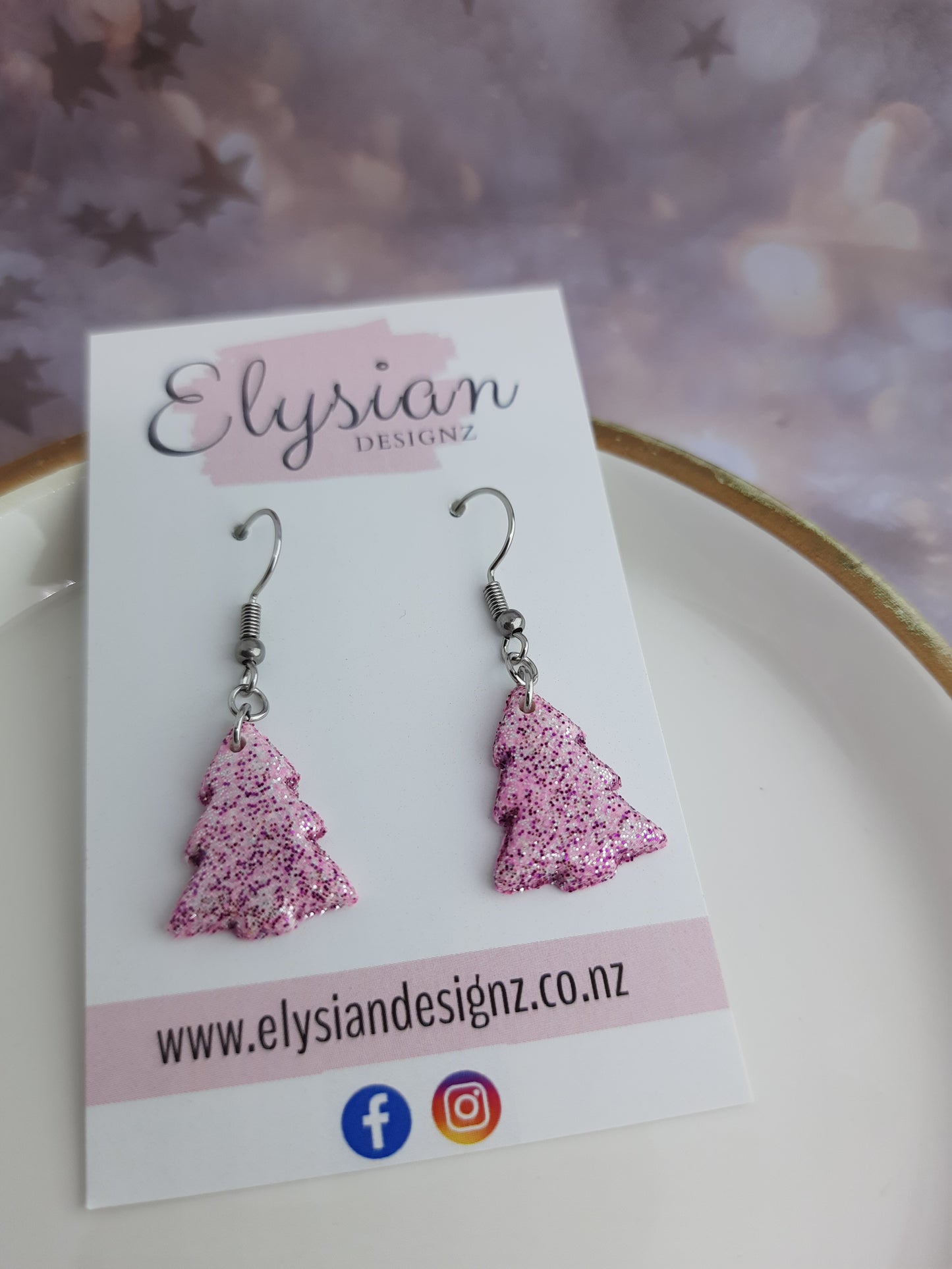 Sparkling Christmas Trees – NZ Polymer Clay Earrings