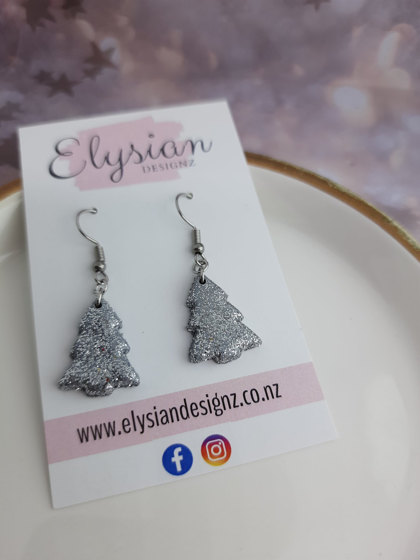 Sparkling Christmas Trees – NZ Polymer Clay Earrings