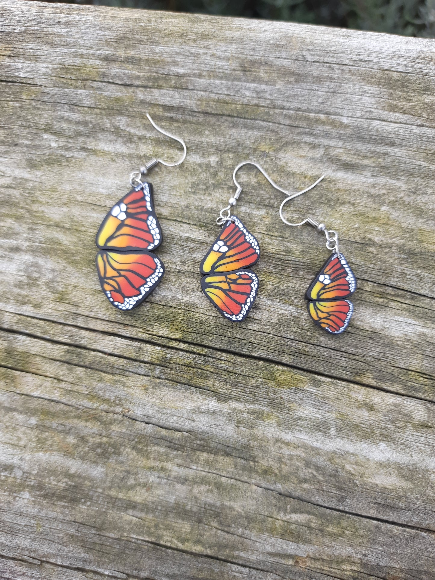 Monarch Butterfly Danglies – NZ Polymer Clay Earrings