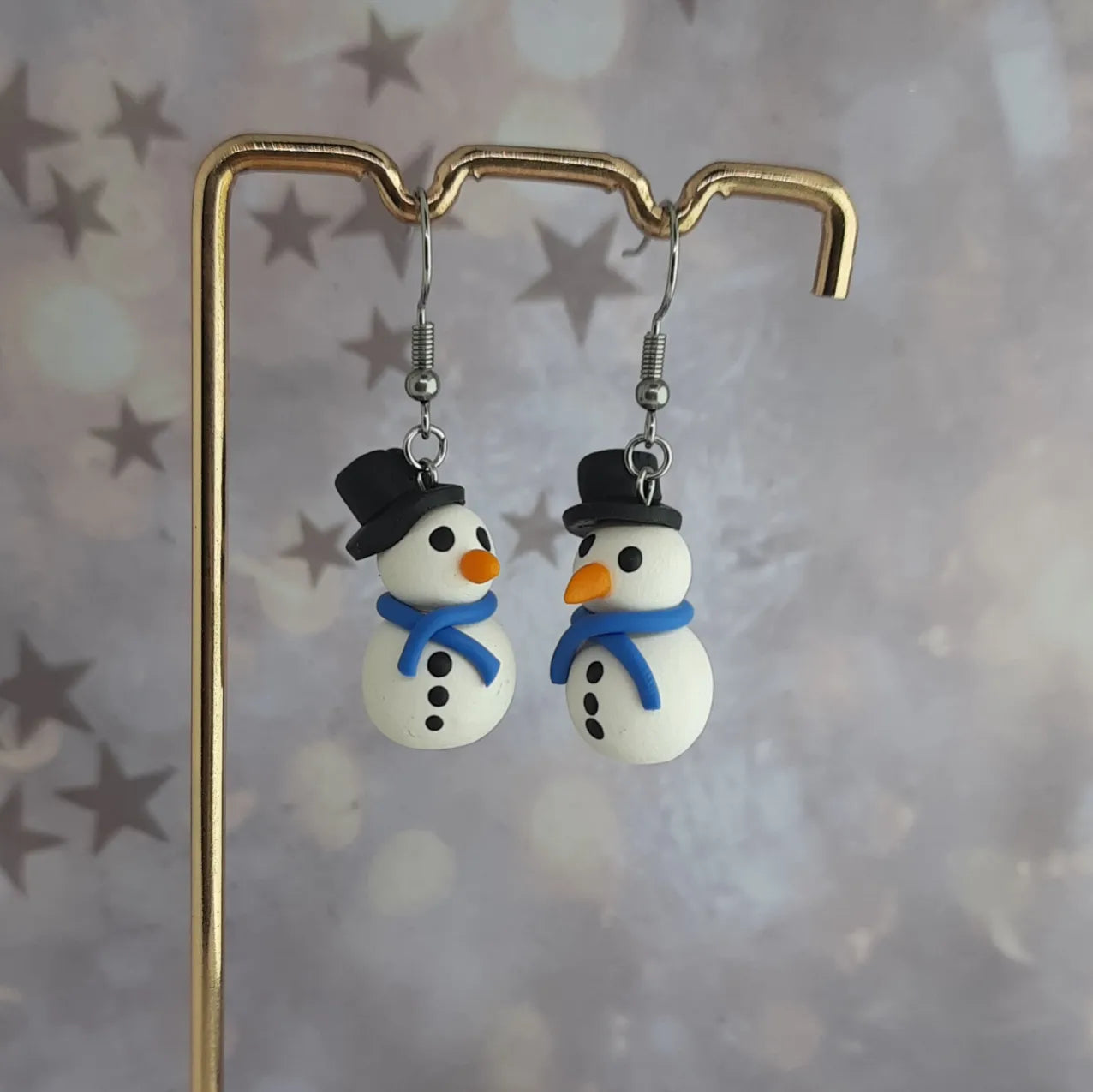 Snowman Danglies – NZ Polymer Clay Earrings