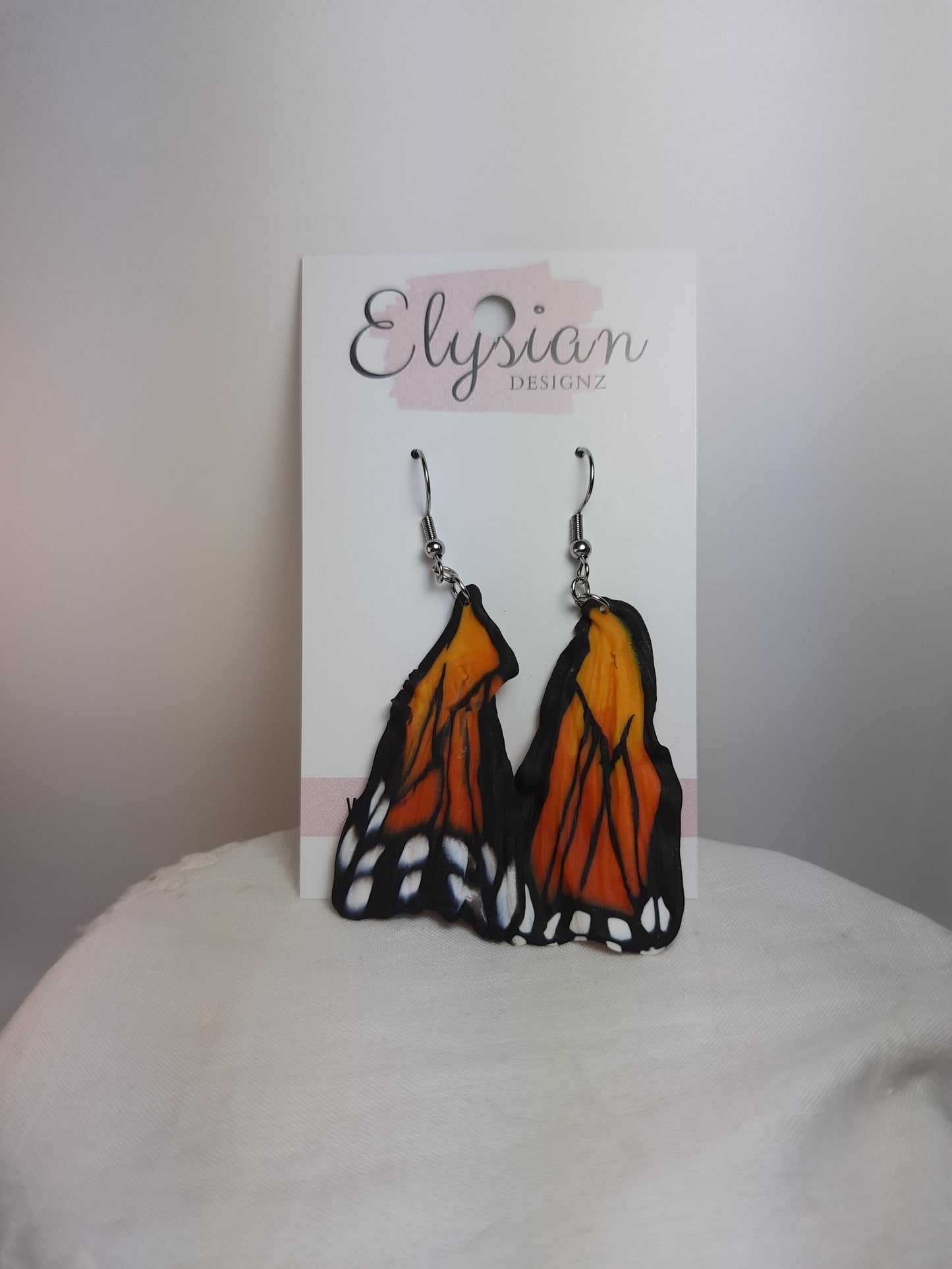 Monarch Butterfly Danglies – NZ Polymer Clay Earrings