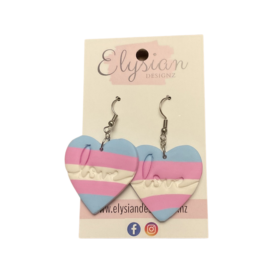 Rainbow Love Hearts - NZ Polymer Clay Earrings