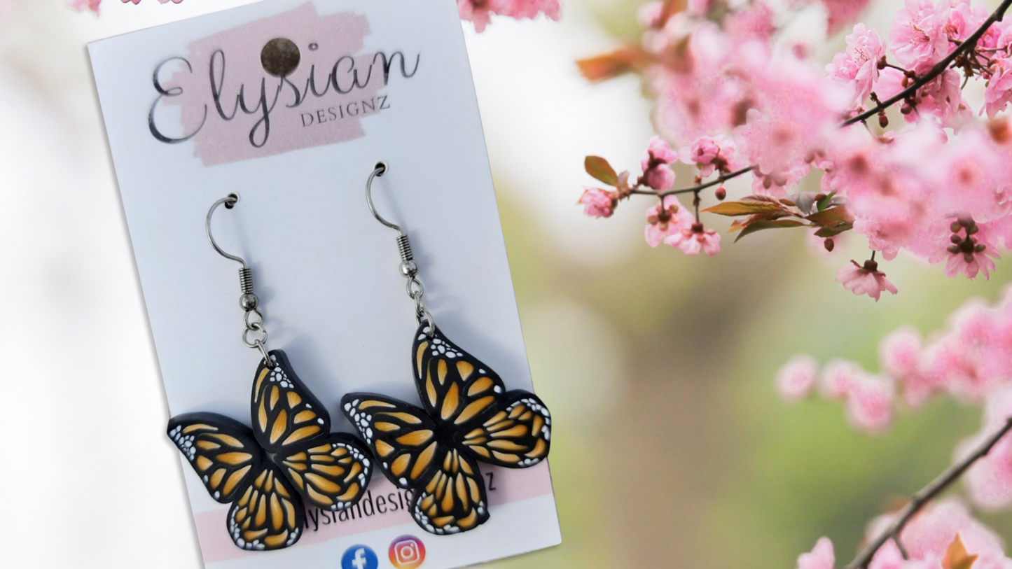 Sunshine Butterflies – NZ Polymer Clay Earrings