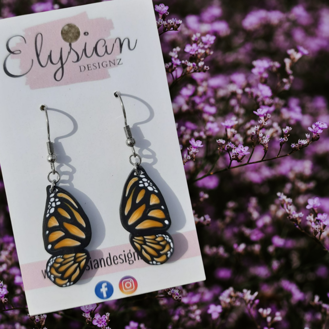Sunshine Butterflies – NZ Polymer Clay Earrings