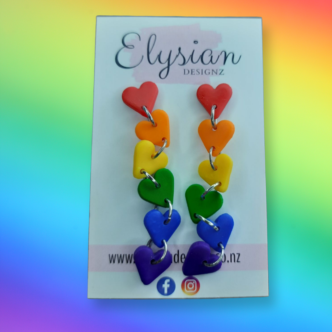 Heart Danglies - NZ Polymer Clay Earrings
