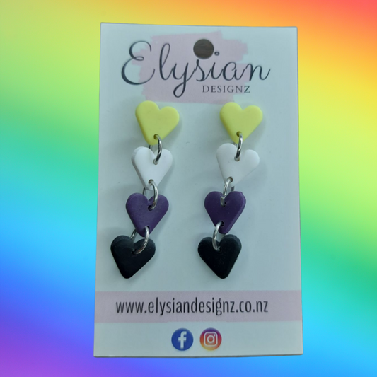 Heart Danglies - NZ Polymer Clay Earrings