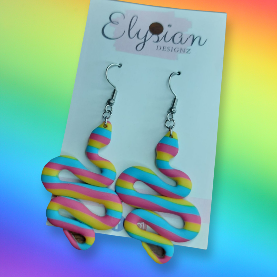 Pansexual Danglies - NZ Polymer Clay Earrings