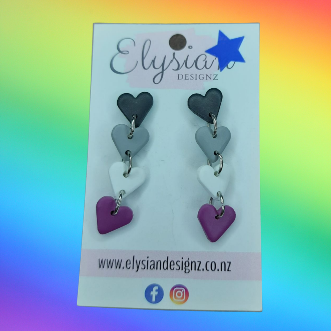 Heart Danglies - NZ Polymer Clay Earrings